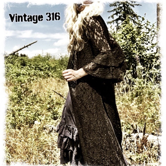 Vintage 316 Sweaters - PLUS SIZE ♥️ Black Lace Duster